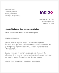 Résilier un abonnement de parking Indigo