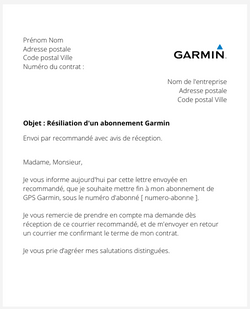 Résilier un abonnement de GPS Garmin