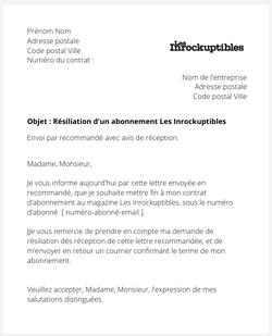 Se désabonner du magazine Les Inrockuptibles