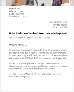 resilier une offre internet apres un demenagement