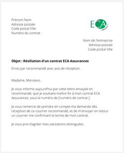 Résiliation d'un contrat ECA