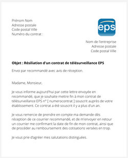 Résiliation d'un contrat EPS