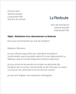 Se désabonner de La Redoute +