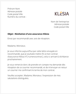 La résiliation d'une mutuelle Klésia