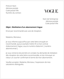 Se désabonner du magazine Vogue