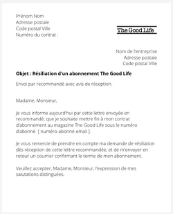 Se désabonner du magazine The Good Life