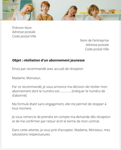 Lettre pour résilier un abonnement à un magazine jeunesse