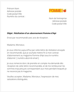 Se désabonner du magazine Pomme d'Api