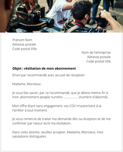 Lettre pour résilier un abonnement à un magazine people