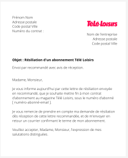 Se désabonner de Télé Loisirs