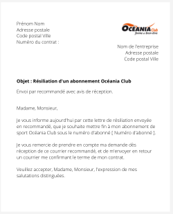 Se désabonner d'Océania Club