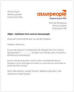 Résiliation d'une assurance Assurpeople