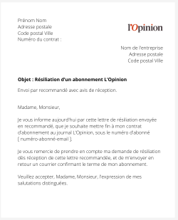 Se désabonner du journal L'Opinion