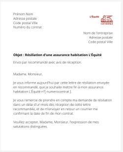 la lettre pour resilier une assurance logement lequite