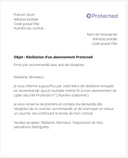 La résiliation d'un abonnement Protected