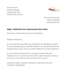 La résiliation d'un titre de transport Aix en Bus