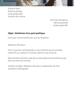 La résiliation d'une adhésion à un parti politique