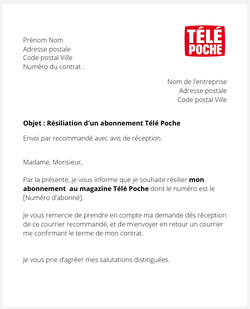 Se désabonner de Télé Poche