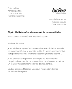 La résiliation d'un abonnement Bicloo