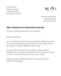 La résiliation d'un abonnement Nuoo Box