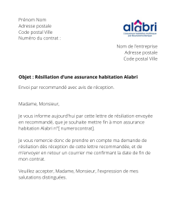 La résiliation d'une assurance logement Alabri