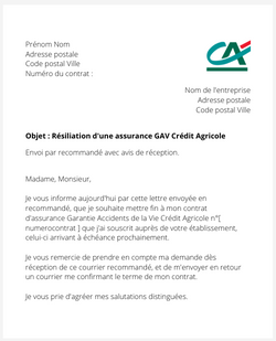 la lettre pour resilier une gav credit agricole pacifica